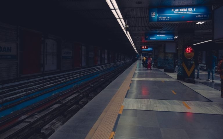 A clock running on a platform where nothing arrives