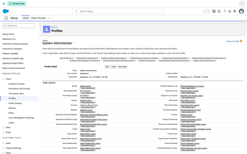 Record type assignment on a profile