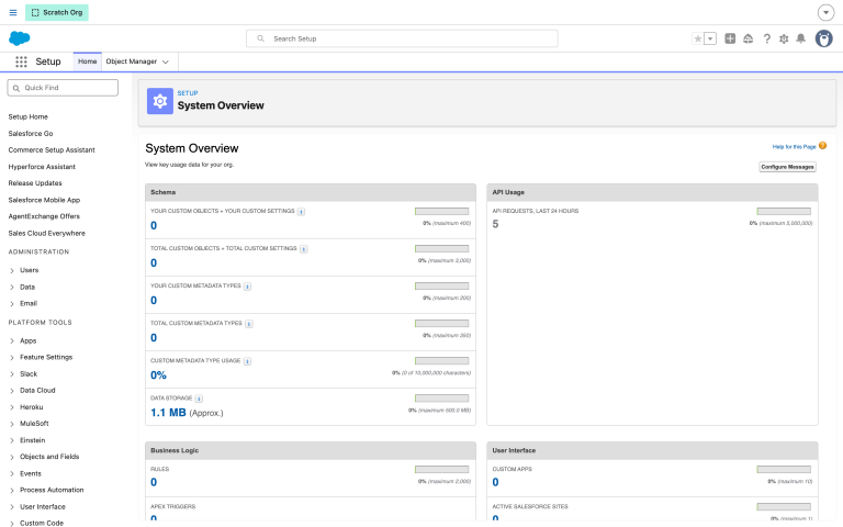 System Overview record counts in Setup